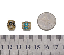 Load image into Gallery viewer, CZ Enamel Evil Eye On Tube Spacer Beads, Sku#LD275