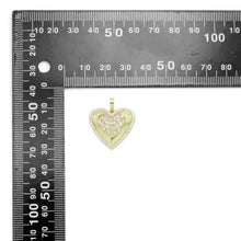 Load image into Gallery viewer, CZ Silver Gold double Heart Shape Charm Pendant, Sku#A301