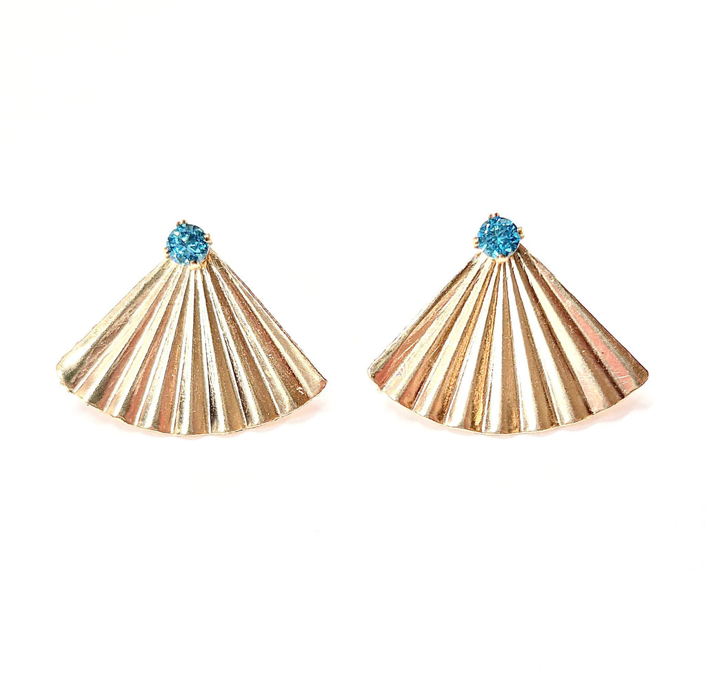 Secret Fan Ear Jacket stud earrings