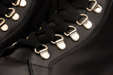 Load image into Gallery viewer, The Belgrano Black Leather Lace-Up Ankle Women Boot With a Side Zipper