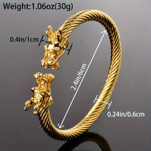 Load image into Gallery viewer, Double Dragon Copper Bracelet – Rock &amp; Hip-Hop Style, Unisex