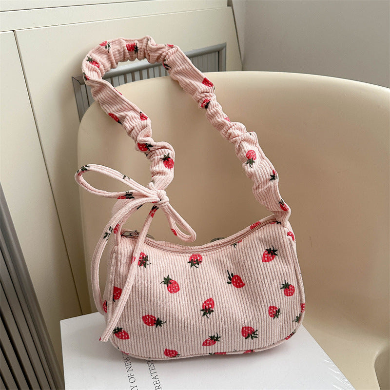 Women's Corduroy Small Square Crossbody Bag – Casual Commuter Shoulder Bag