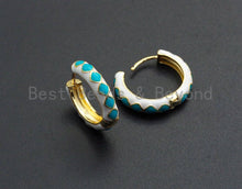 Load image into Gallery viewer, Colorful Enamel Round Ring Latch Back Earring, Enamel Huggie