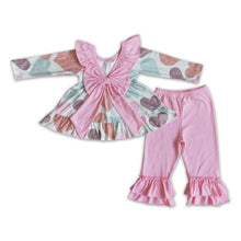 Load image into Gallery viewer, Heart print backless tunic pink pants boutique girls Valentine's day clothing