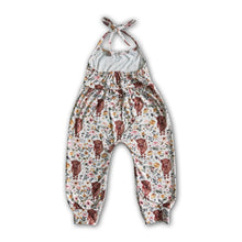 Load image into Gallery viewer, Highland cow baby girls jumpsuit