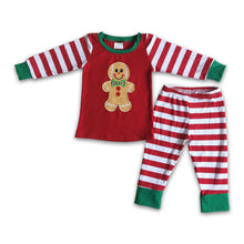Load image into Gallery viewer, Gingerbread applique cotton Christmas boy pajamas