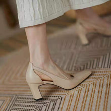 Load image into Gallery viewer, Women's Chunky Heel Square Toe Pumps - Professional Commuter Dress Shoes