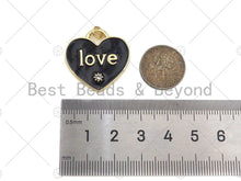 Load image into Gallery viewer, Enamel Colorful Love On Heart Shape Pendant,CZ Micro Enamel Pendant Charm, Enamel Jewelry,25x25mm,Sku#L477