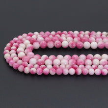 Load image into Gallery viewer, Round Smooth Pink White Jade 6mm/8mm/10mm, sku#U1809