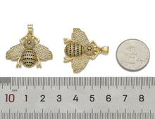 Load image into Gallery viewer, CZ Pave Gold Bee Insect Shape Charm, Sku#LX153