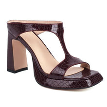 Load image into Gallery viewer, Women's Platform Chunky-Heel Square-Toe Sandals | Outdoor Wear