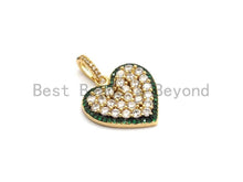 Load image into Gallery viewer, CZ Micro Pave Large Heart Pendant, Fuchsia Cz Pave Pendant, Fashion Jewelry Findings, Focal Charm, 21x21/33x35mm, sku#F688