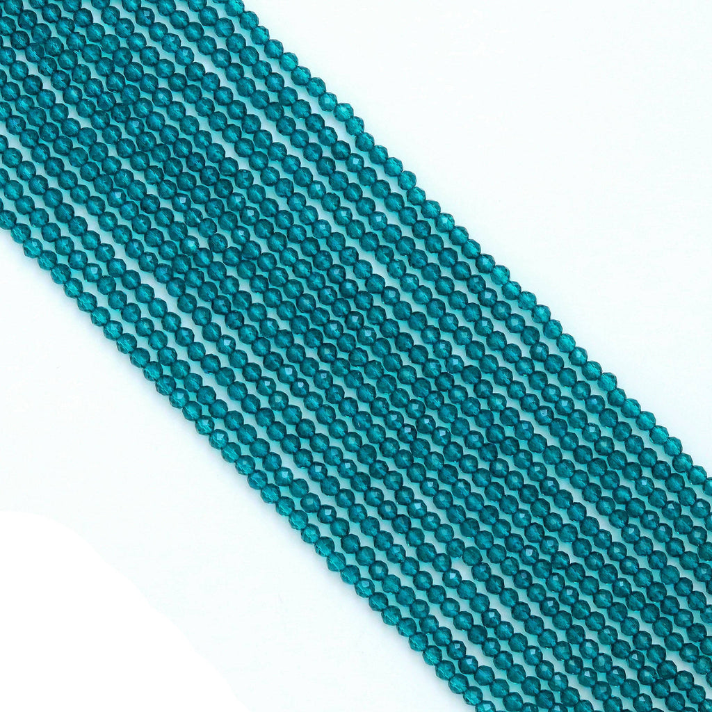 3mm Blue Crystal Round Faceted Beads, Sku#U1864
