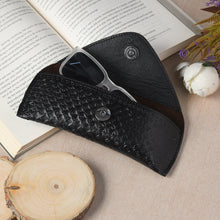 Load image into Gallery viewer, Black Textured Leather Sunglasses Cover