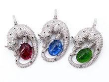 Load image into Gallery viewer, CZ Micro Pave Leopard with Big oval stone, SKU#L239