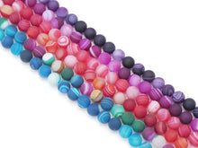 Load image into Gallery viewer, Matt Banded Agate Roudn Smooth Beads, Sku#UA238