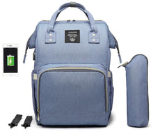 Load image into Gallery viewer, Waterproof Diaper Bag Backpack with USB Charging Port | Large Capacity Travel Nursing Bag for Moms &amp; Dads