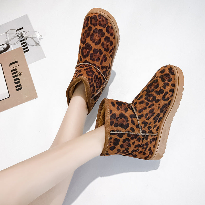 Women's Faux Fur Snow Boots | Suede Flat Heel Winter Ankle Boots