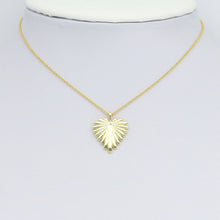 Load image into Gallery viewer, Radial Gold Heart Leaf Shape Charm Pendant, Sku#lx756