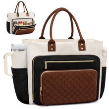Load image into Gallery viewer, Women's Travel Work Bag with Large Cup Holder - Expandable Lightweight Tote