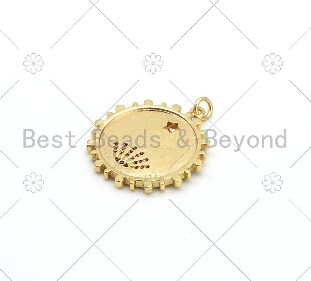 Gold Filled Colorful Pave Enamel Evil Eye Star Charm/Pendant, CZ Pave Enamel Eye Charm, Enamel Star Jewelry,25x27mm,sku#L597