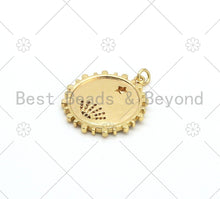 Load image into Gallery viewer, Gold Filled Colorful Pave Enamel Evil Eye Star Charm/Pendant, CZ Pave Enamel Eye Charm, Enamel Star Jewelry,25x27mm,sku#L597