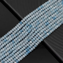Load image into Gallery viewer, 4x6mm Genuine Aquamarine Faceted Rondelle Beads, Sku#U1651