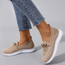 Load image into Gallery viewer, Women's Flyknit Chain-Detail Flat Sneakers | Breathable Mesh Walking Shoes