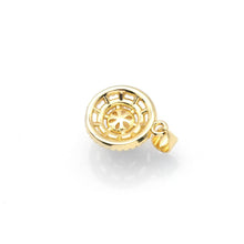 Load image into Gallery viewer, Clear CZ Gold White Pearl Round Charm, Sku#LK818