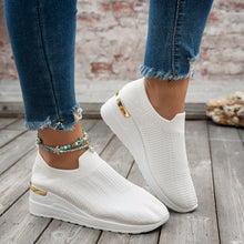 Load image into Gallery viewer, Women's Flyknit Mesh Breathable Wedge Sneakers | Slip-On Platform Casual Shoes