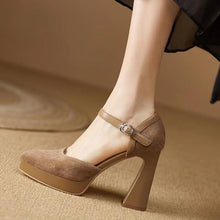Load image into Gallery viewer, Women's Pointed-Toe Chunky Heel Sandals | Closed-Toe Block Heels