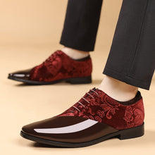 Load image into Gallery viewer, Men's Shiny Pointed-Toe Business Leather Shoes - Premium PU Leather Square Toe Dress Shoes