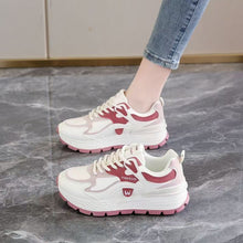 Load image into Gallery viewer, Women's Lace-Up PU Leather Sneakers | Thick Non-Slip Rubber Sole | Casual Low-Top Shoes