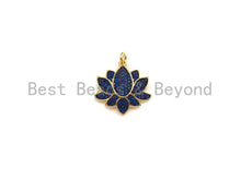 Load image into Gallery viewer, Colorful CZ Micro Pave Lotus Flower Pendant, X144/Z572