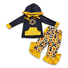 Load image into Gallery viewer, Sunflower screen print hoodie pocket pants winter clothing