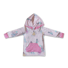 Load image into Gallery viewer, Pink princess long sleeve baby girls hoodie