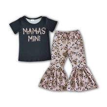 Load image into Gallery viewer, Mama's mini black shirt leopard pants girls boutique clothes
