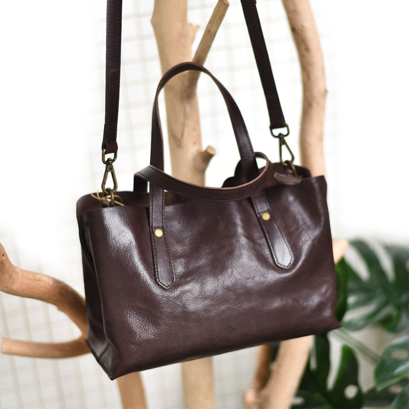 Women's Vintage Soft PU Leather Shoulder Bag | Everyday Commuter Handbag | Coffee & Brown