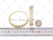 Load image into Gallery viewer, Big CZ Micropave Bangle Bracelet, 18K Gold Filled CZ Cuff Bracelet, Open Bracelet, Fashion Jewelry, Sku#LK488