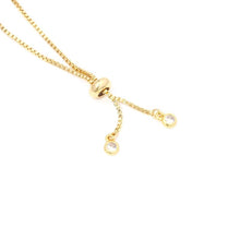 Load image into Gallery viewer, CZ Gold Silver Sliding Adjustable Bracelet, B357