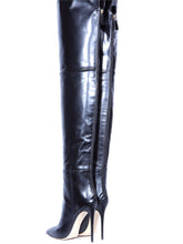 Load image into Gallery viewer, Women's Pointed-Toe Over-the-Knee Stiletto Boots | Back-Zip Plus-Size High Heels