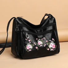 Load image into Gallery viewer, Embroidered Soft PU Leather Shoulder Bag