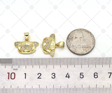 Load image into Gallery viewer, CZ Micro Pave Puppy Head Shape Pendant, 18K Gold Filled Dog Head Charm, Necklace Bracelet Charm Pendant,Sku#LK517