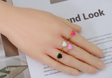 Load image into Gallery viewer, Enamel Heart Adjustable Ring, Sku#X332