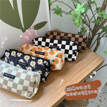 Load image into Gallery viewer, Corduroy Pencil Case Makeup Bag - Korean Style Retro Floral Canvas Pouch for Students