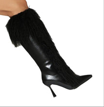 Load image into Gallery viewer, Women's Tassel Stiletto Boots – Suede High Heel Side Zipper Long Boots