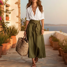 Load image into Gallery viewer, Button-Down Shirt &amp; Straight Skirt Two-Piece Set