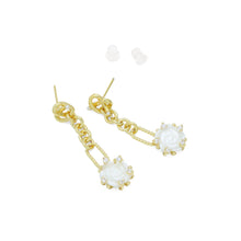 Load image into Gallery viewer, White Mother of Pearl Rose Flower Heart Gold Stud Earring, SKU#Y992