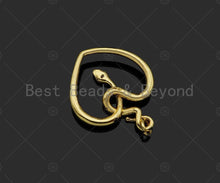 Load image into Gallery viewer, Snake Heart Shape Pendant/Charm,Cubic Zirconia Pave Snake Eye, Snake Heart Necklace Bracelet Charm Pendant,25x30mm, Sku#L469