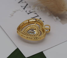 Load image into Gallery viewer, Big Crystal Double Dual Heart Charm, Baguette cz heart, Sku#LK609